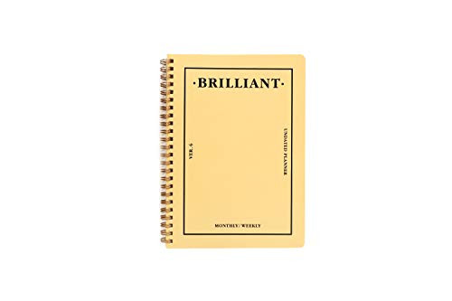 PAPERIAN Brilliant Monthly & Weekly Planner - Wirebound Undated Monthly &Weekly Planner Book Scheduler Diary (Honey Yellow)
