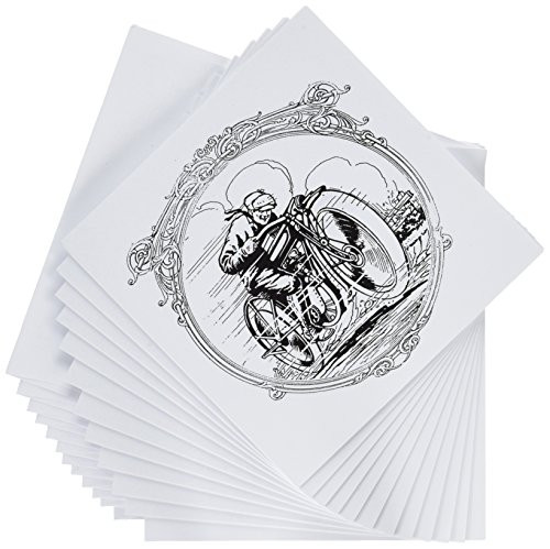 3dRose Black and White Motorcycle - Greeting Cards, 6 x 6 inches, set of 12 (gc_34968_2) 3dRose Black and White Motorcycle - Greeting Cards, 6 x 6 inches, set of 12 (gc_34968_2)