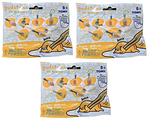 TOMY Gudetama The Lazy Egg Dangler 3 Blind Packs Series 2