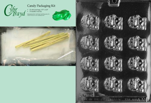 Cybrtrayd MdK25G-A033 Puppies Animal Chocolate Candy Mold with Packaging Kit, Bite Size