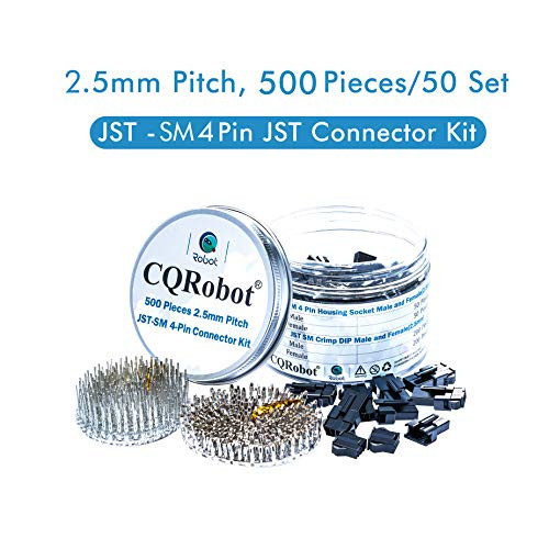 500 Pieces 2.5mm Pitch JST - SM JST Connector Kit. 2.5mm Pitch Male and Female Pin Header, JST SM - 4 Pin Housing JST Adapter Cable Connector Socket Male and Female, Crimp DIP Kit.