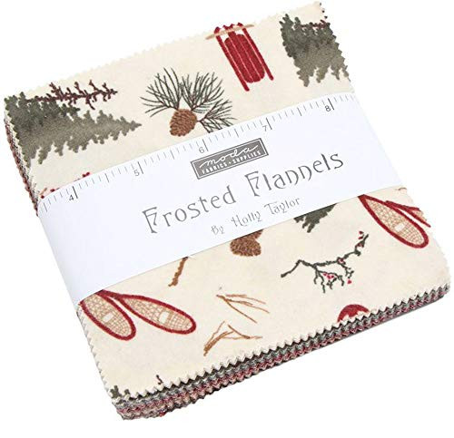 Frosted Flannels Charm Pack by Holly Taylor; 42-5 inch Precut Fabric Quilt Squares