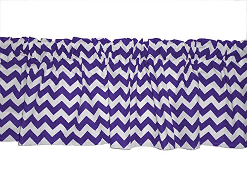 Baby Doll Bedding Chevron Window Valance, Plum