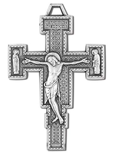 Needzo Religious Silver Tone Classic Renaissance Crucifix Pendant, 1 3/4 Inch, Pack of 2