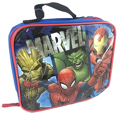 Groot, Spider-Man, Incredible Hulk, Iron Man Vinyl Insulated Lunch Bag Lunchbox Tote