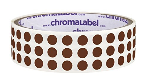 ChromaLabel 1/4 Inch Round Permanent Color-Code Dot Stickers, 1000 per Roll, Cocoa