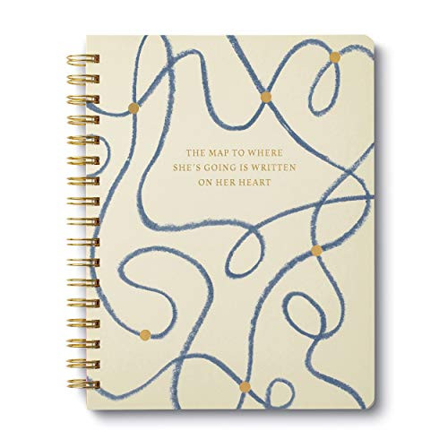 Wire-O Notebook by Compendium: The Map to Where Shes Going Is Written on Her Heart.  Softcover, 192 Pages