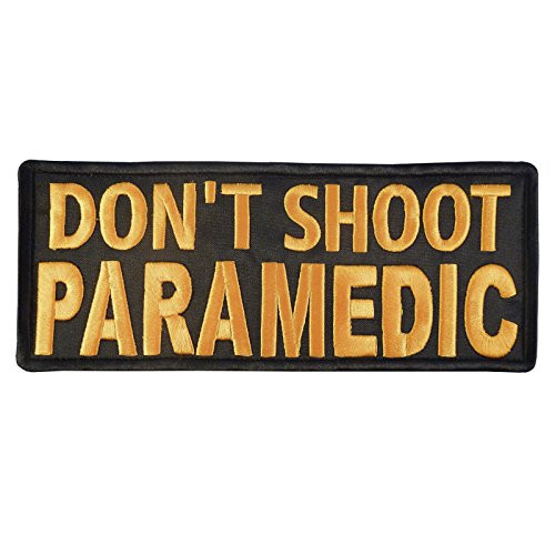 LEGEEON Don't Shoot Paramedic Big XL 10x4 inch EMT EMS Medic Embroidered Nylon Hook&Loop Patch