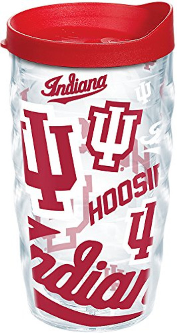 Tervis 1258265 Indiana Hoosiers All Over Insulated Tumbler with Wrap and Red Lid 10oz Wavy Clear Tervis 1258265 Indiana Hoosiers All Over Insulated Tumbler with Wrap and Red Lid 10oz Wavy Clear