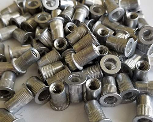 100 Pcs 1/4-20 Aluminum Flange Nutserts Rivet Nut Rivnut Nutsert