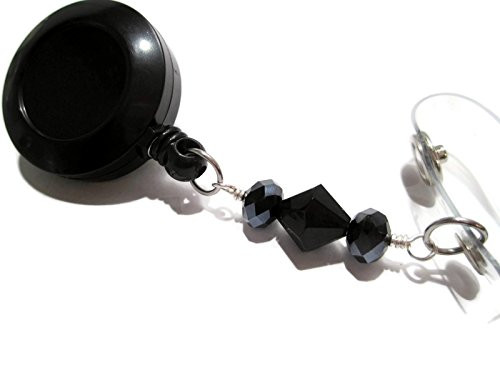 ATLanyards Nurse Badge Reel, Beaded Id Holder, Black Beaded Id Lanyard, Teacher Gift, Beaded 48