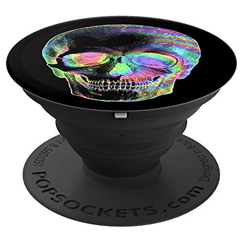 Skull Tie Dye - Rainbow Trippy Hippie PopSockets Grip and Stand for Phones and Tablets
