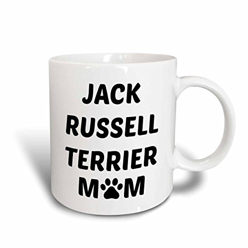 3dRose 256575_1""Jack Russell Terrier mom, picture of a dog paw on a white background" Mug 11 oz