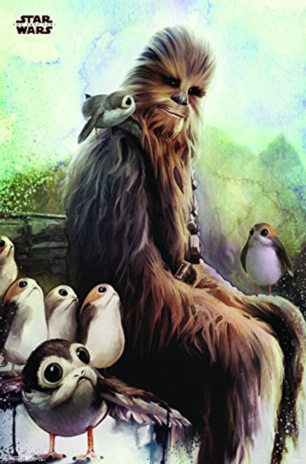 Trends International Star Wars the Last Jedi Wookiee & Porg Wall Poster, 22.375" x 34"
