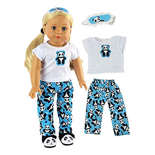 Panda Bear Pajamas Fits 18" American Girl Dolls, Madame Alexander, Our Generation, etc. | 18 Inch Doll Clothes