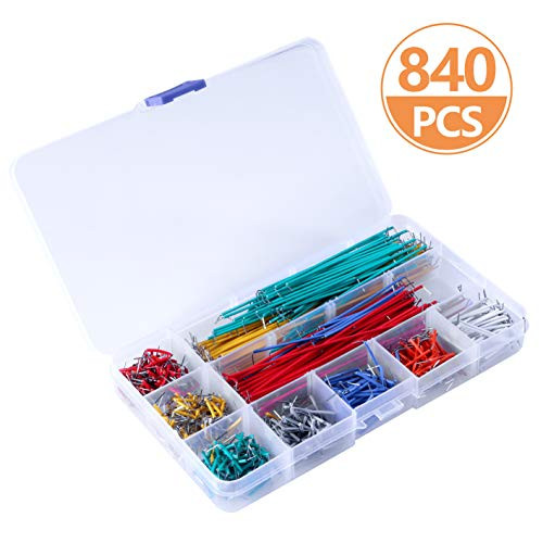 Aoicrie Jumper Wire Kit, 840 Pieces Preformed Breadboard Jumper Wire Kit?14 Lengths Assorted Jumper Wire for Breadboard Prototyping Solder Circuits