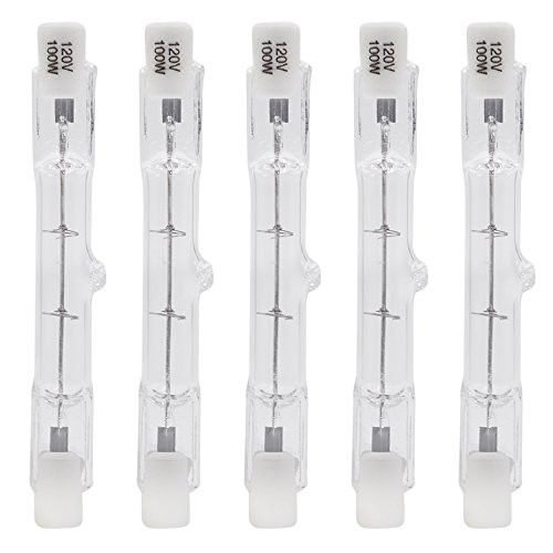 eTopLighting (5 Pack) Clear T3 Double Ended Halogen Light Bulbs, J Type 78mm 120 Volt 100 Watt, T3S-120V-100W(5)
