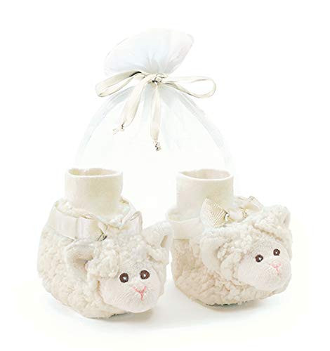 Bearington Baby Lamby Plush Stuffed Animal Lamb Sock Top Slipper Booties