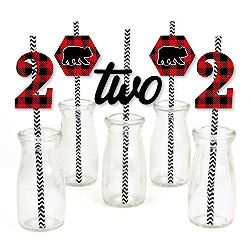 Big Dot of Happiness 2nd Birthday Lumberjack - Channel The Flannel - Paper Straw Decor - Buffalo Plaid Second Birthday Party Striped Decorative Straws - Set of 24 Big Dot of Happiness 2nd Birthday Lumberjack - Channel The Flannel - Paper Straw Decor - Buffalo Plaid Second Birthday Party Striped Decorative Straws - Set of 24