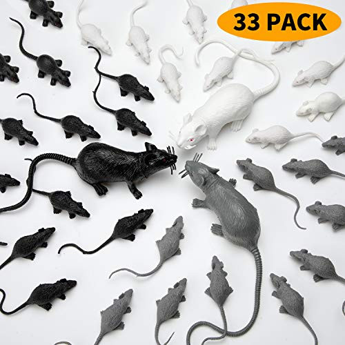 33 Pieces Halloween Fake Mouse Realistic Plastic Mouse Simulated Big and Small Mouse for Halloween Party Prank Toys