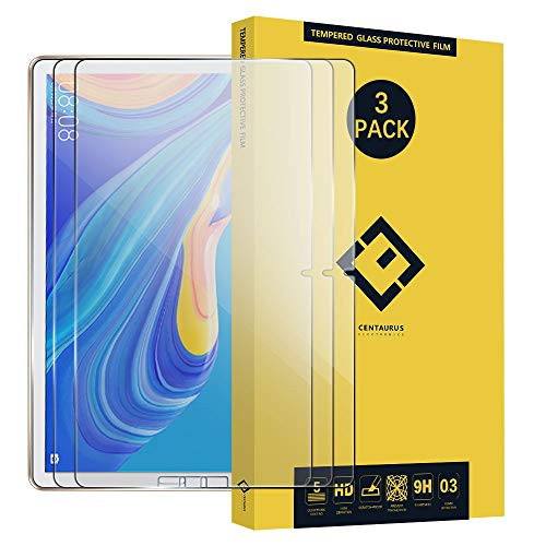 CENTAURUS Mediapad M6 10.8 Screen Protector, (3 Pack) Anti-Fingerprint Ultra-Thin Anti-Scratch 9H Hardness Shatter Proof Tempered Glass Protective Film Compatible with Huawei Mediapad M6 10.8 2019