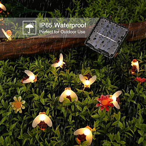 eSea Solar String Lights 30 LED Honeybee Outdoor Fairy Lights Solar-Powered Lights Garden Decor 8 Modes for Patio, Yard, Party, Wedding, Christmas, Romantic Date, Warm White eSea Solar String Lights 30 LED Honeybee Outdoor Fairy Lights Solar-Powered Lights Garden Decor 8 Modes for Patio, Yard, Party, Wedding, Christmas, Romantic Date, Warm White