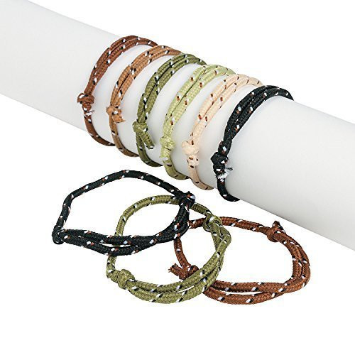 Fun Express Camouflage Camo Rope Bracelets - Adjustable - Bulk (2-Pack of 72)