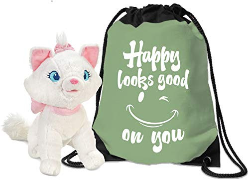 The Aristocats: Marie Mini Bean Bag Plush - 7'' H - Comes with Drawstring Backpack Bag