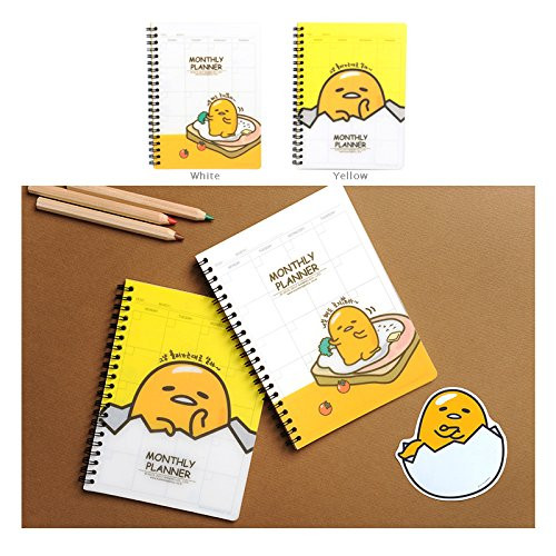 Sanrio Gudetama PP Cover Monthly Memo Planner Schedule Book (Yellow)