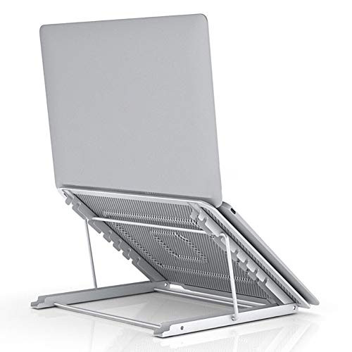 Laptop Stand, Tablet Laptop Holder Stand Foldable Ventilated Adjustable Laptop Computer Holder Desk Stand Universal Lightweight Ergonomic Tray Cooling (Silver)