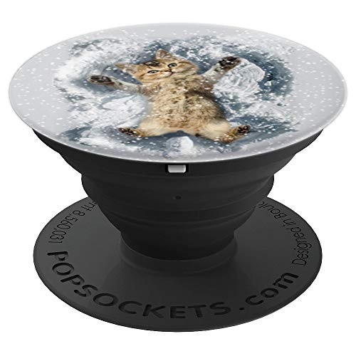 Cat Snow Angels - Cell Phone Mount, Hand Holder Knob 4187 - PopSockets Grip and Stand for Phones and Tablets