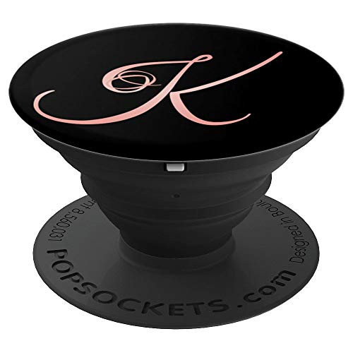 Black and Matte Rose Pink Letter K Monogram PopSockets Grip and Stand for Phones and Tablets Black and Matte Rose Pink Letter K Monogram PopSockets Grip and Stand for Phones and Tablets