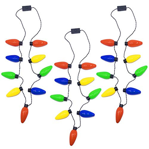 O-Best LED Christmas Bulb Necklace Light Up Novelties Party Favors LED Bulbs (3 Pack) O-Best LED Christmas Bulb Necklace Light Up Novelties Party Favors LED Bulbs (3 Pack)