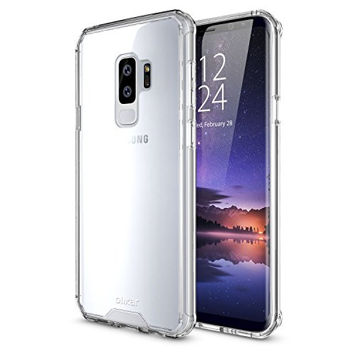 Olixar for Samsung Galaxy S9 Plus Bumper Case - Hard Tough Cover - Crystal Clear Back - ExoShield - Shock Protection - Clear