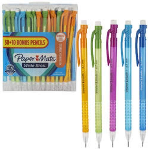 Paper Mate Write Bros. Mechanical 30 + 10 Pencils 0.7mm #2 Longest Leads 40 Pieces Set.