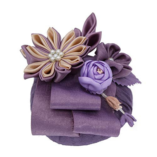 SEMPIYI Decorative Activated Bamboo Charcoal Bag?Aroma Bamboo Charcoal Bag, Activated Carbon Odor Absorbent, Handmade Flower, Pearl Decoration.F-Violet