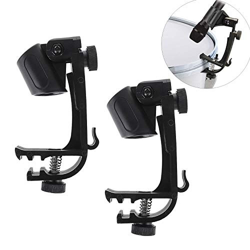 StyleZ 2Pcs Drum Microphone Clip Adjustable Rim Snare Drum Mic Mount Clamp Holder