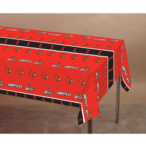 Creative Converting Louisville Usrdinals Plastic Table Cover, 54"x108"