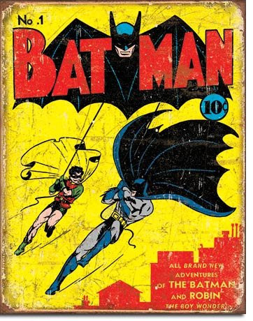 The Finest Website Inc. New Batman and Robin 16" x 12.5" (D1966) Nostalgic Aged Appearance Tin Sign