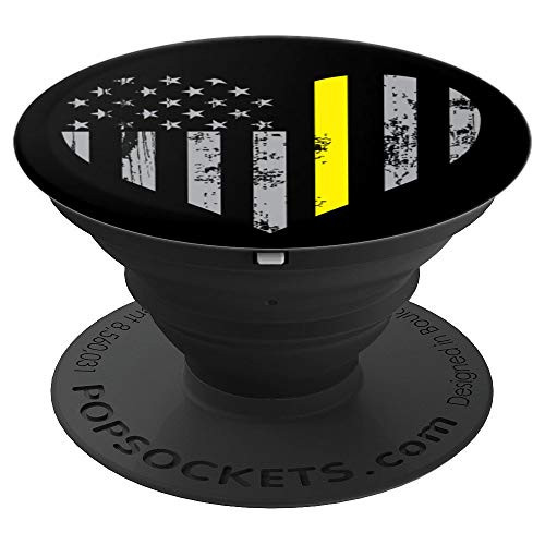 911 Dispatcher Thin Gold Line Pop Socket - US Flag Heart - PopSockets Grip and Stand for Phones and Tablets