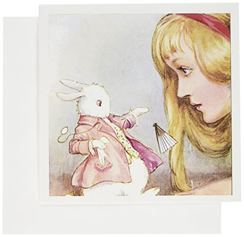 3dRose Alice in Wonderland with Rabbit vintage art - Greeting Cards, 6 x 6 inches, set of 12 (gc_164585_2) 3dRose Alice in Wonderland with Rabbit vintage art - Greeting Cards, 6 x 6 inches, set of 12 (gc_164585_2)