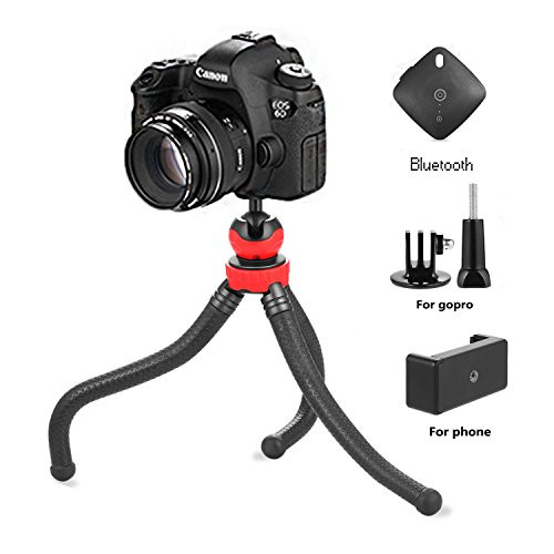 Flexible Tripod cell phone iPhone Tripod with Bluetooth Remote Control Camera Travel Tripod for Canon Nikon Sony Sports Camera GoPro Weiruixin