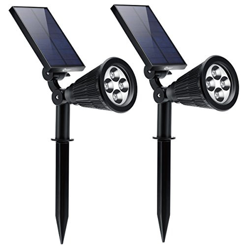 Solar Spotlights, IMIGY 2-in-1 Waterproof 4 LED Adjustable Wall Solar Spotlight Landscape Light Security Lighting, Dark Sensing Auto On/Off for Patio Deck Yard Garden Driveway Pool Area (2-Pack) Solar Spotlights, IMIGY 2-in-1 Waterproof 4 LED Adjustable Wall Solar Spotlight Landscape Light Security Lighting, Dark Sensing Auto On/Off for Patio Deck Yard Garden Driveway Pool Area (2-Pack)
