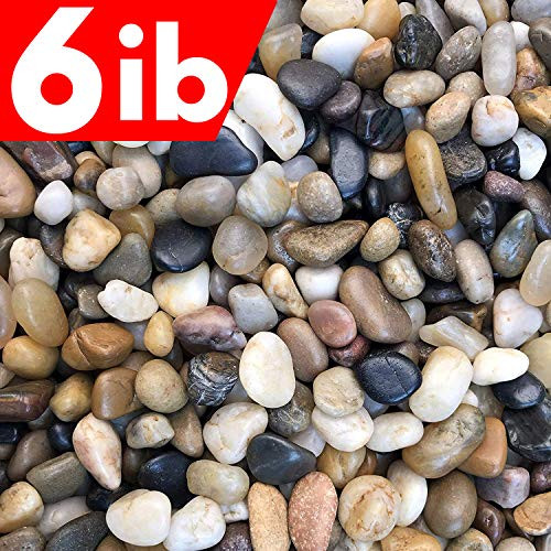 6 Pounds River Rock Stones, Natural Decorative Polished Mixed Pebbles Gravel,Outdoor Decorative Stones for Plant Aquariums, Landscaping, Vase Fillers