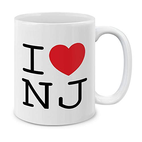 MUGBREW I Love NJ New Jersey Ceramic Coffee Gift Mug Tea Cup, 11 OZ