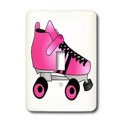 3dRose lsp_35461_1 Skating Gifts Pink and Black Roller Skate Single Toggle Switch