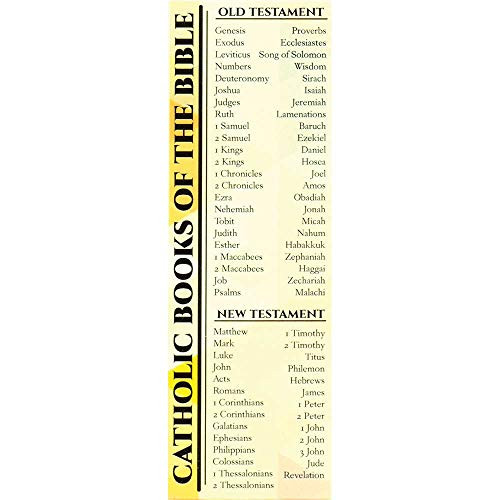 Catholic Books of The Bible Yellow Hues Cardstock Bookmarks, Pack of 6