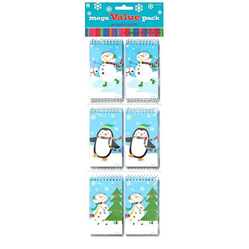 Winter Paper Notepad Mega Value Pack | Christmas Favor | 6 Ct