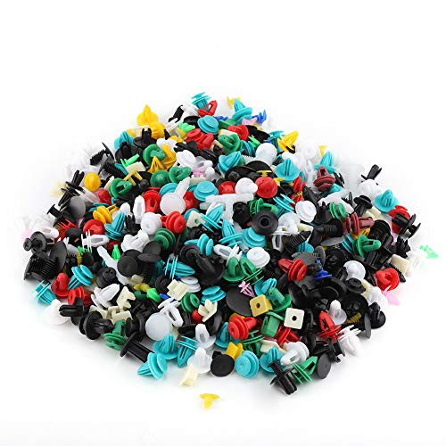 Acouto 500Pcs/30 Sizes Assorted Plastic Car Door Trim Clip Bumper Fastener Retainer Rivet Push Pin Kit