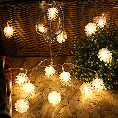 Led String Light, LED String Lights, Waterproof Christmas Lights, 6M 40 LEDs Decorative String Lights for Bedroom,Patio,Wedding,Party - Warm White (LED PineNuts)